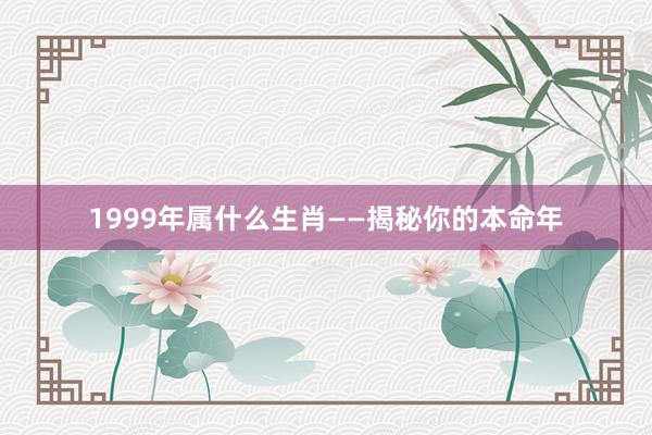 1999年属什么生肖——揭秘你的本命年